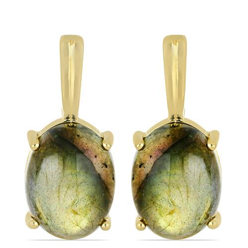 925 SILVER NATURAL LABRADORITE GEMSTONE BIG STONE EARRINGS